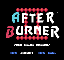 After Burner title screen for NES